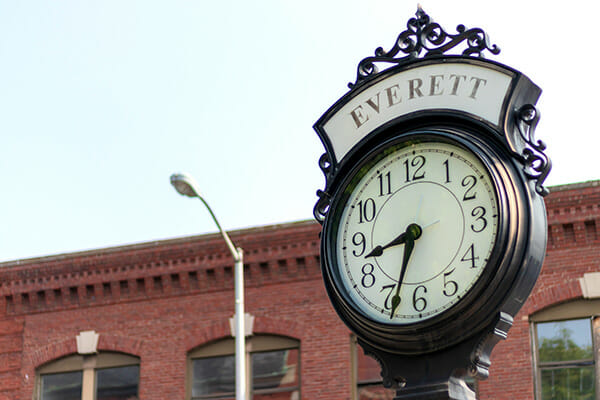 Broadway Street clock in Everett, Ma