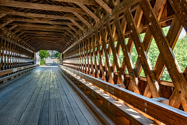 Covered bridge in Hardwick, Ma