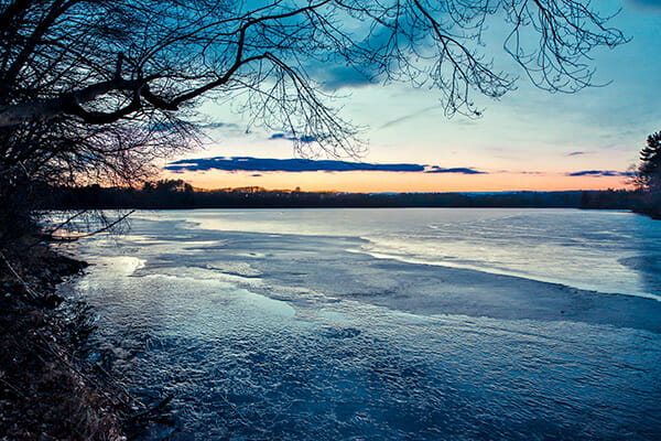 Lake sunset in Marlborough, Ma