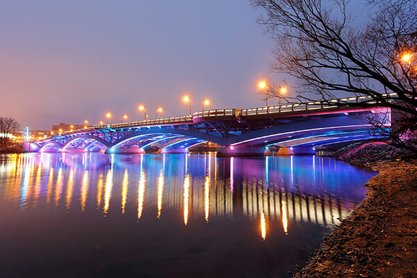 Bridge connecting Shrewsbury and Worcester, MA