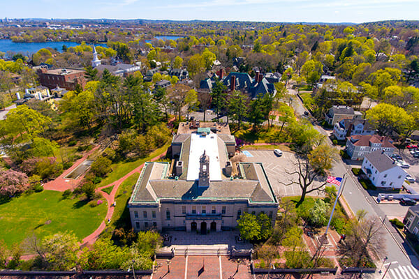 Aerial view of Arlington, Ma