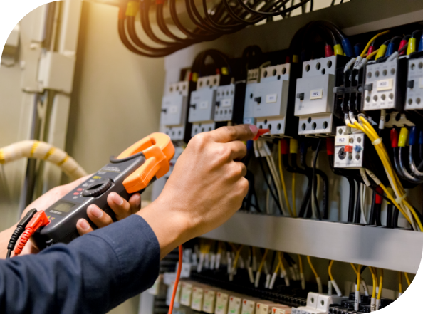 Electrical technician Electrical technician's hands working